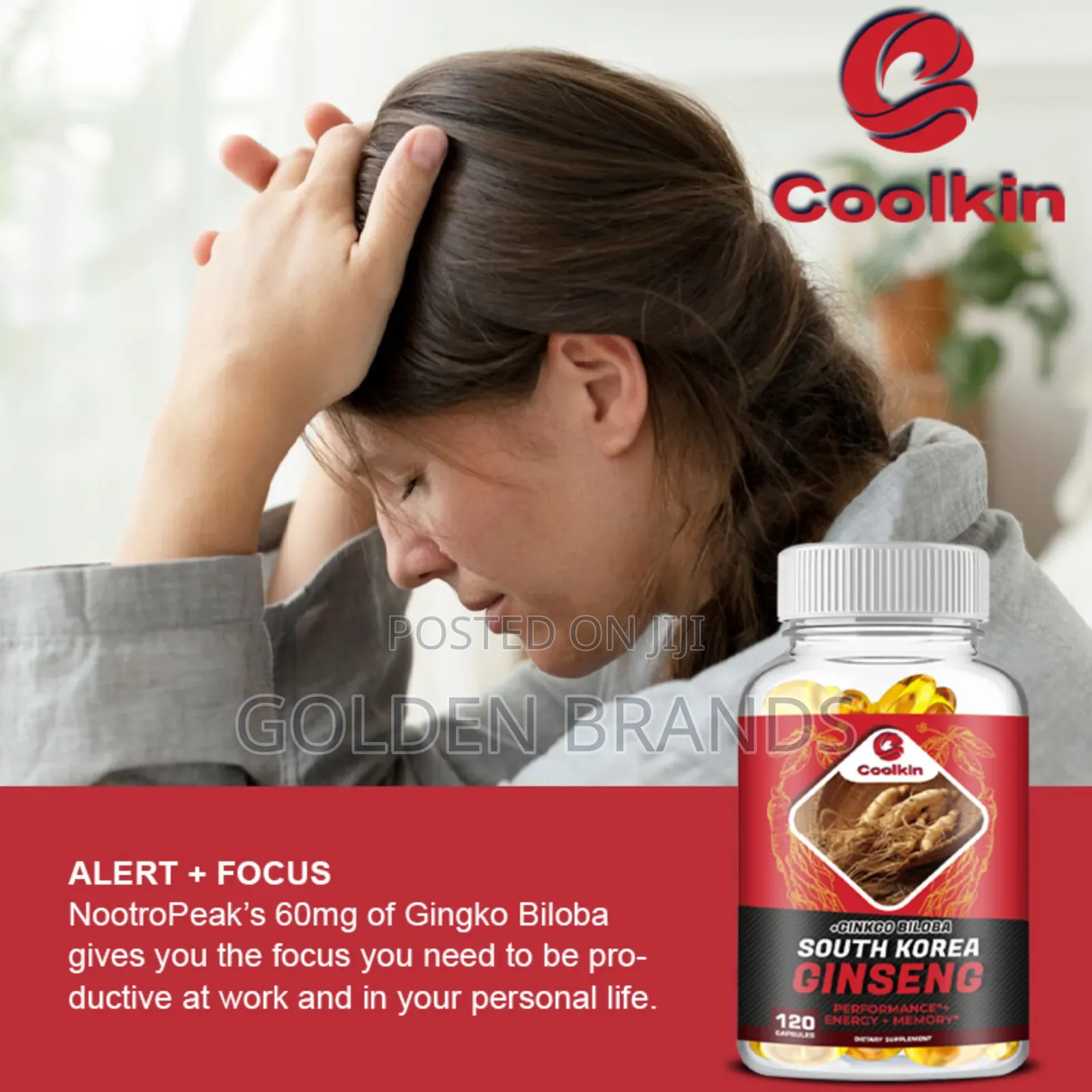 ‎Korean Red Ginseng + Ginkgo Biloba -Energy, Stamina,Booster