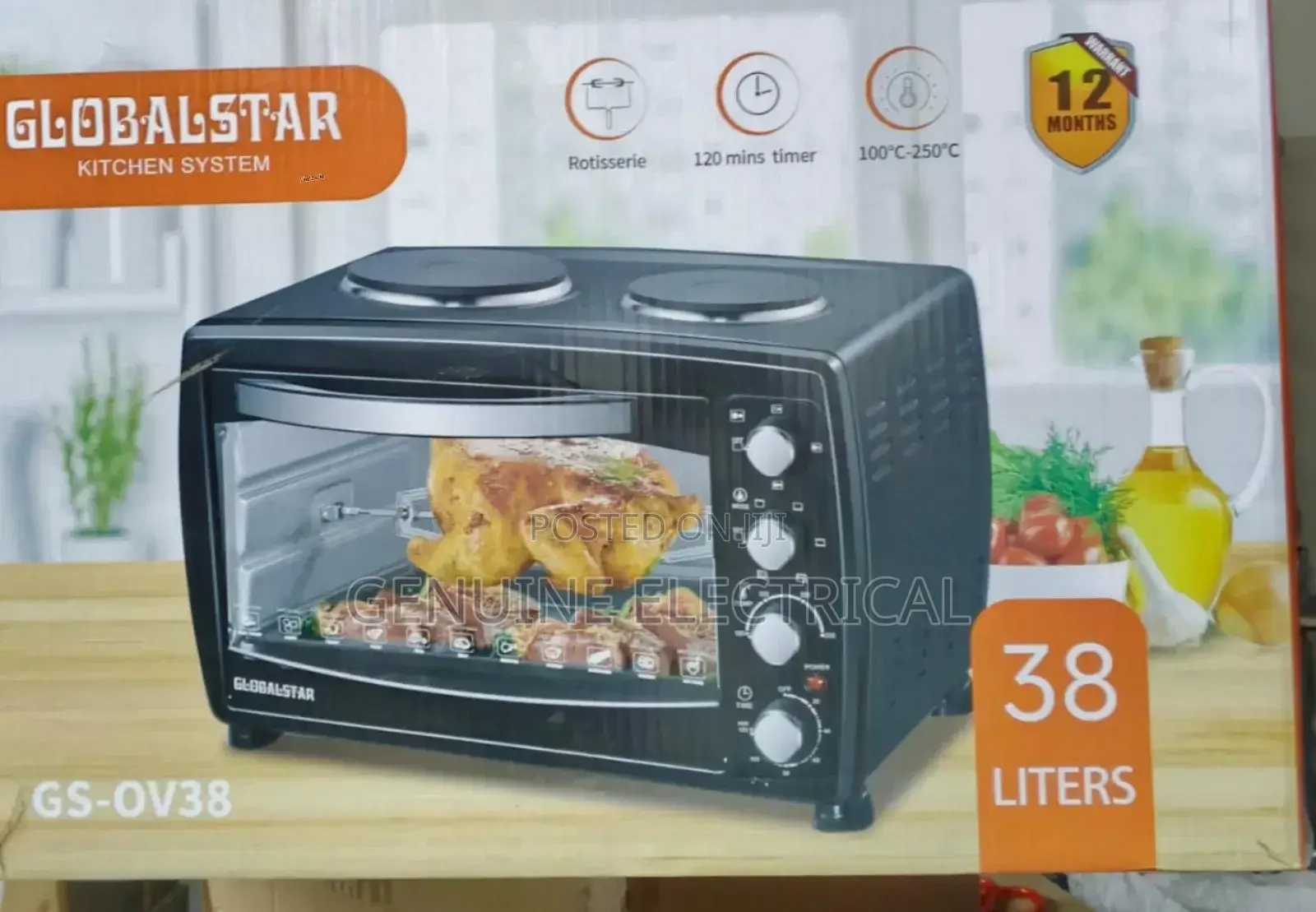 38 Litres Globalstar Oven With Rotisserie Double Hot Plate G