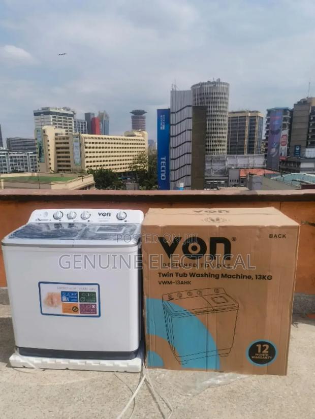 Von 13kgs Twin Tub Washing Machine -White VMT