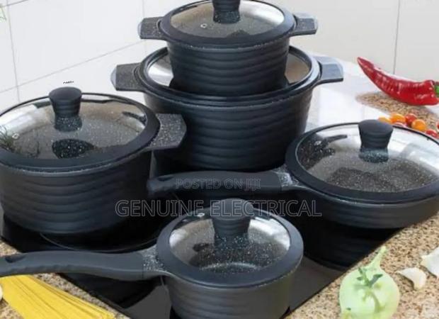 Black 10 Pieces Edenburg Nonstick Cookware Set Ed/10