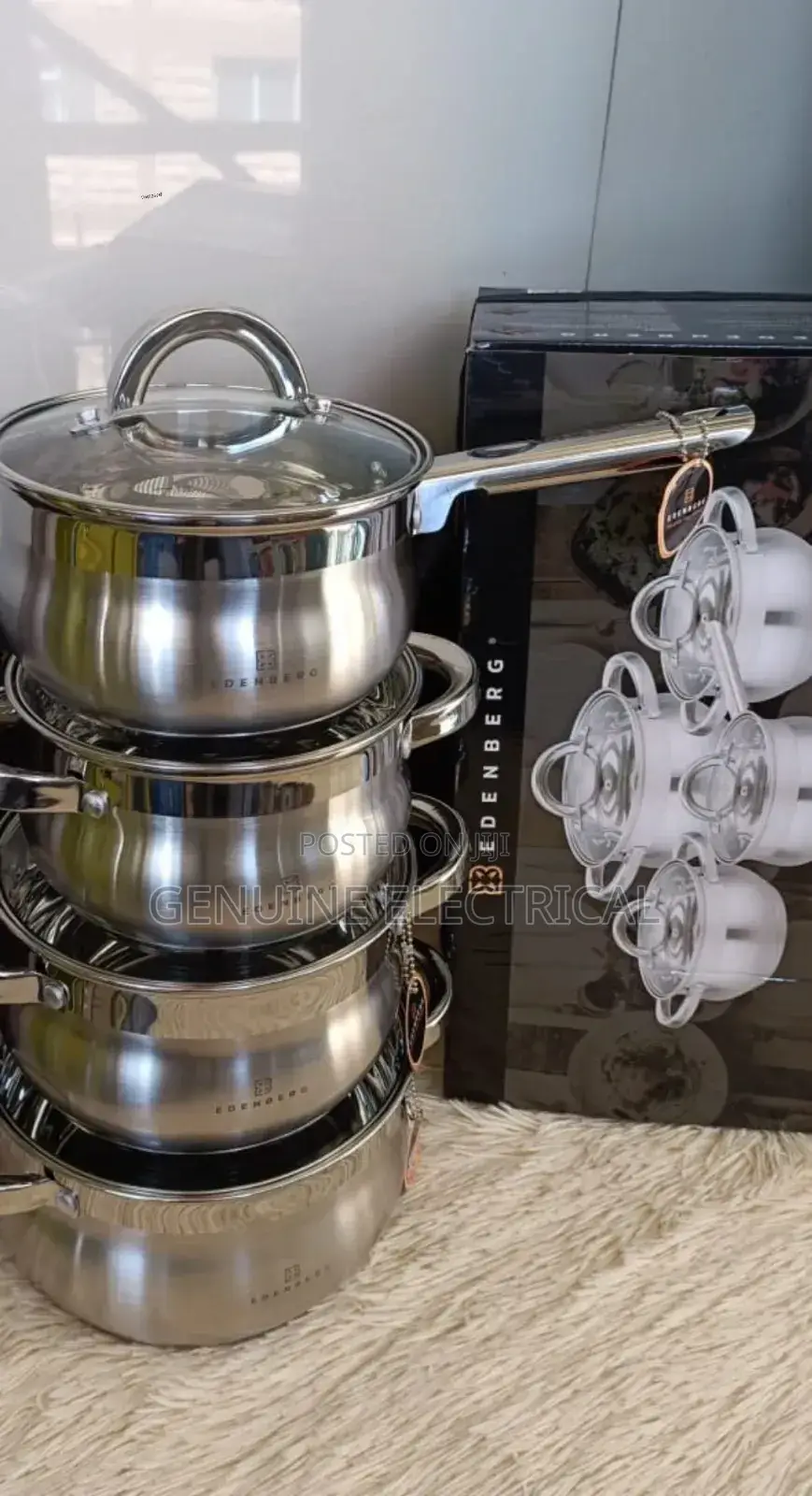 8 Pieces Edenburg EB-3717 Stainless Cookware Set EST