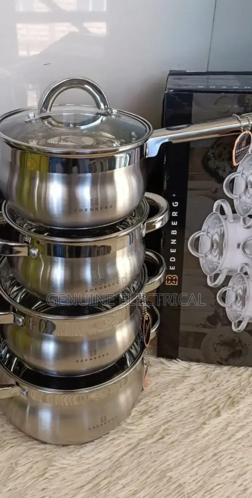 8 Pieces Edenburg EB-3717 Stainless Cookware EST