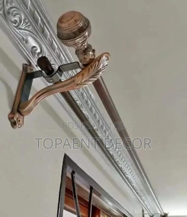 Powder Coated Window Curtain Rod Installation - main view