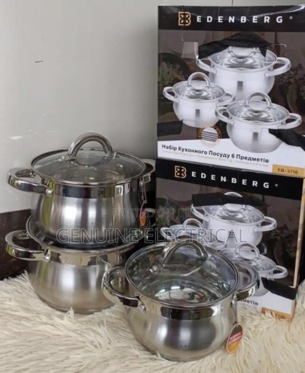 6 Pieces Edenburg EB-3716 Stainless Steel Cookware Set ES