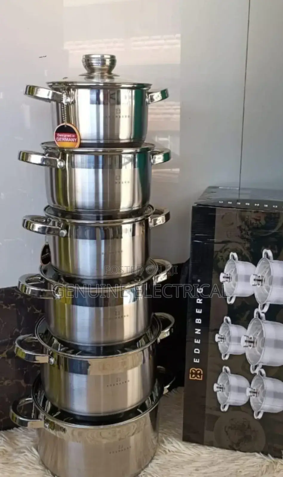 12 Pieces Stainless Steel Edenburg Cookware Set EB/12P