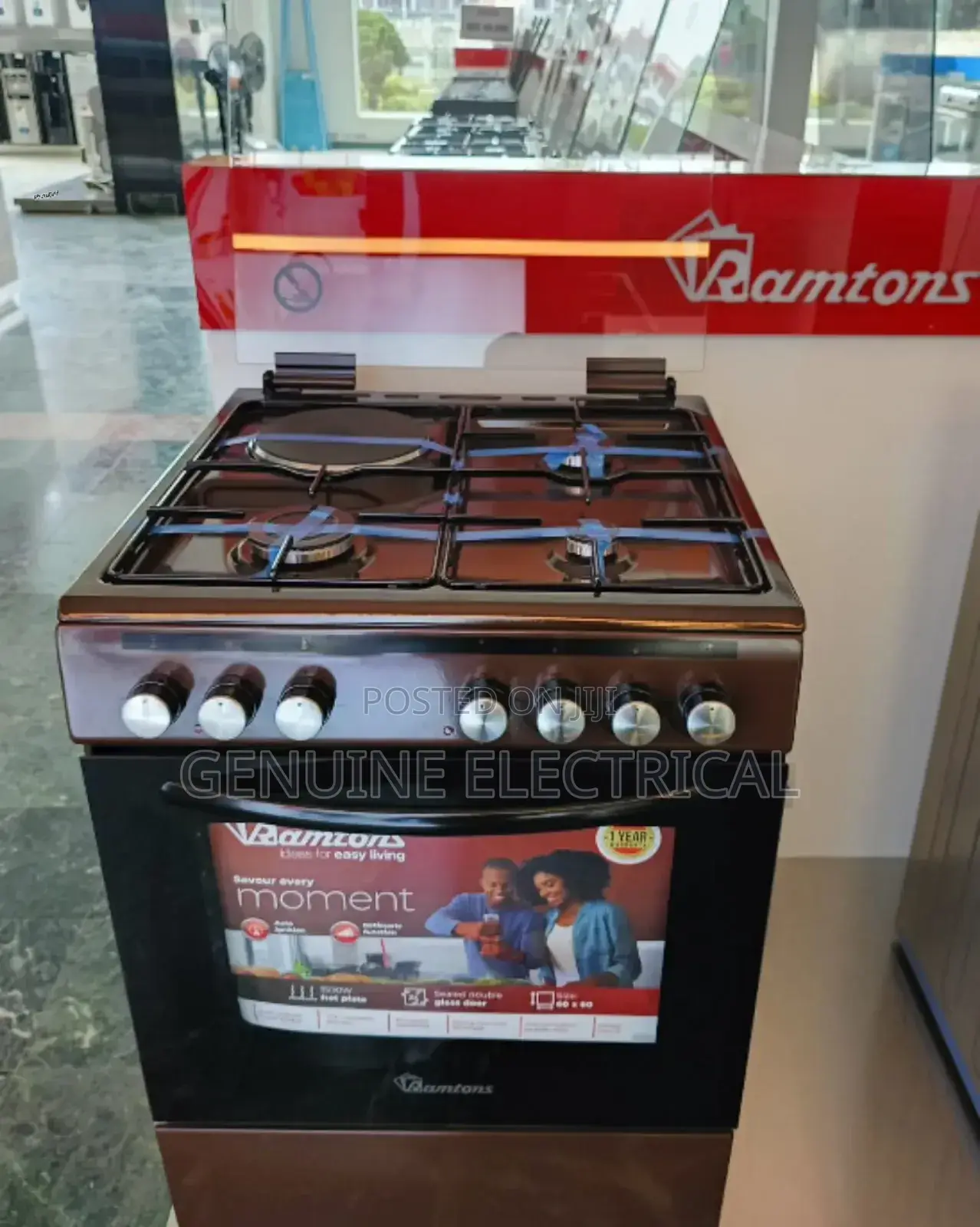 Ramtons Standing Cooker 60*60cm. 3G+1E . Electric Oven RM/CG