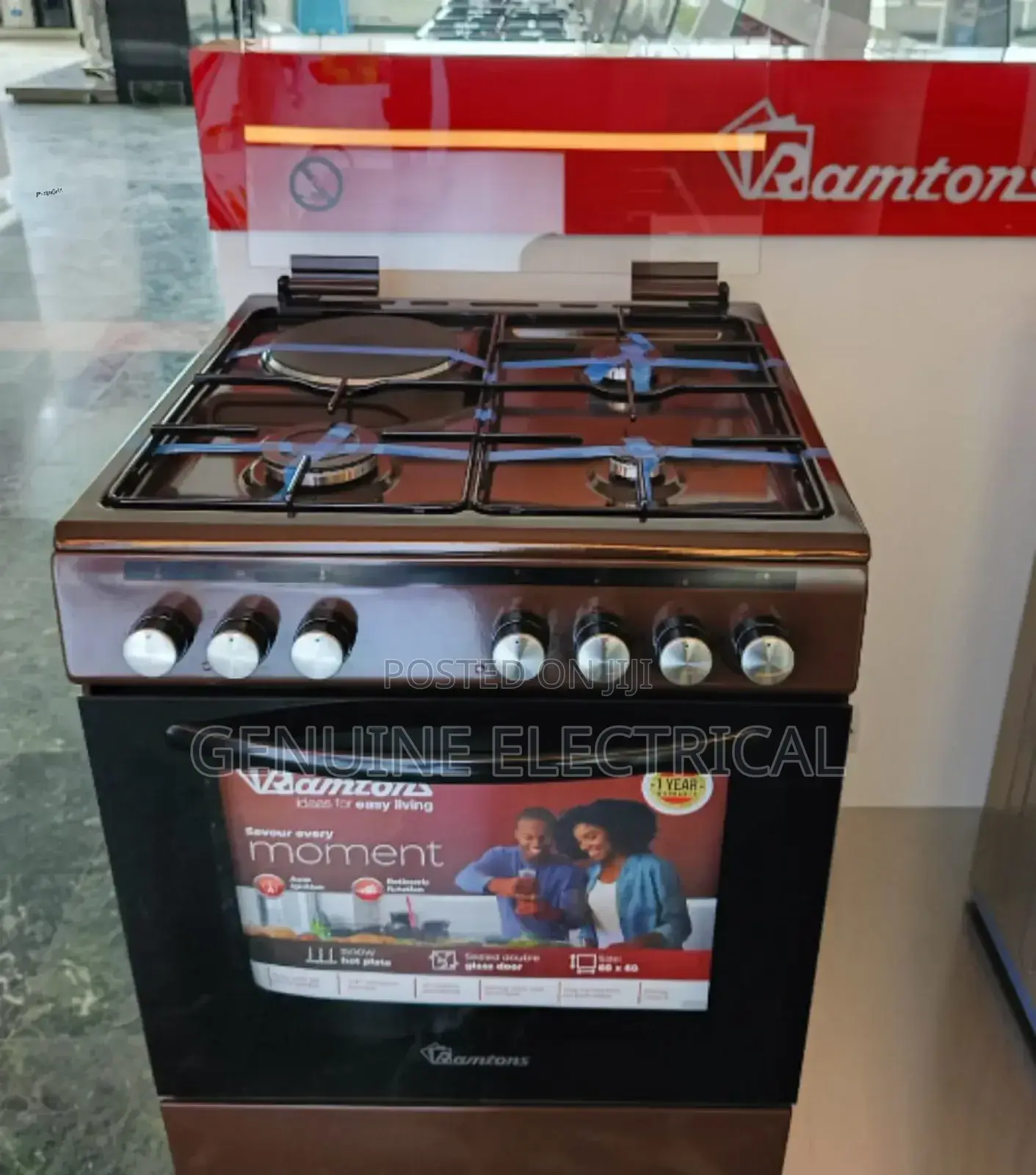 Ramtons Standing Cooker 60*60cm. 3G+1 Electric Oven RM/CG