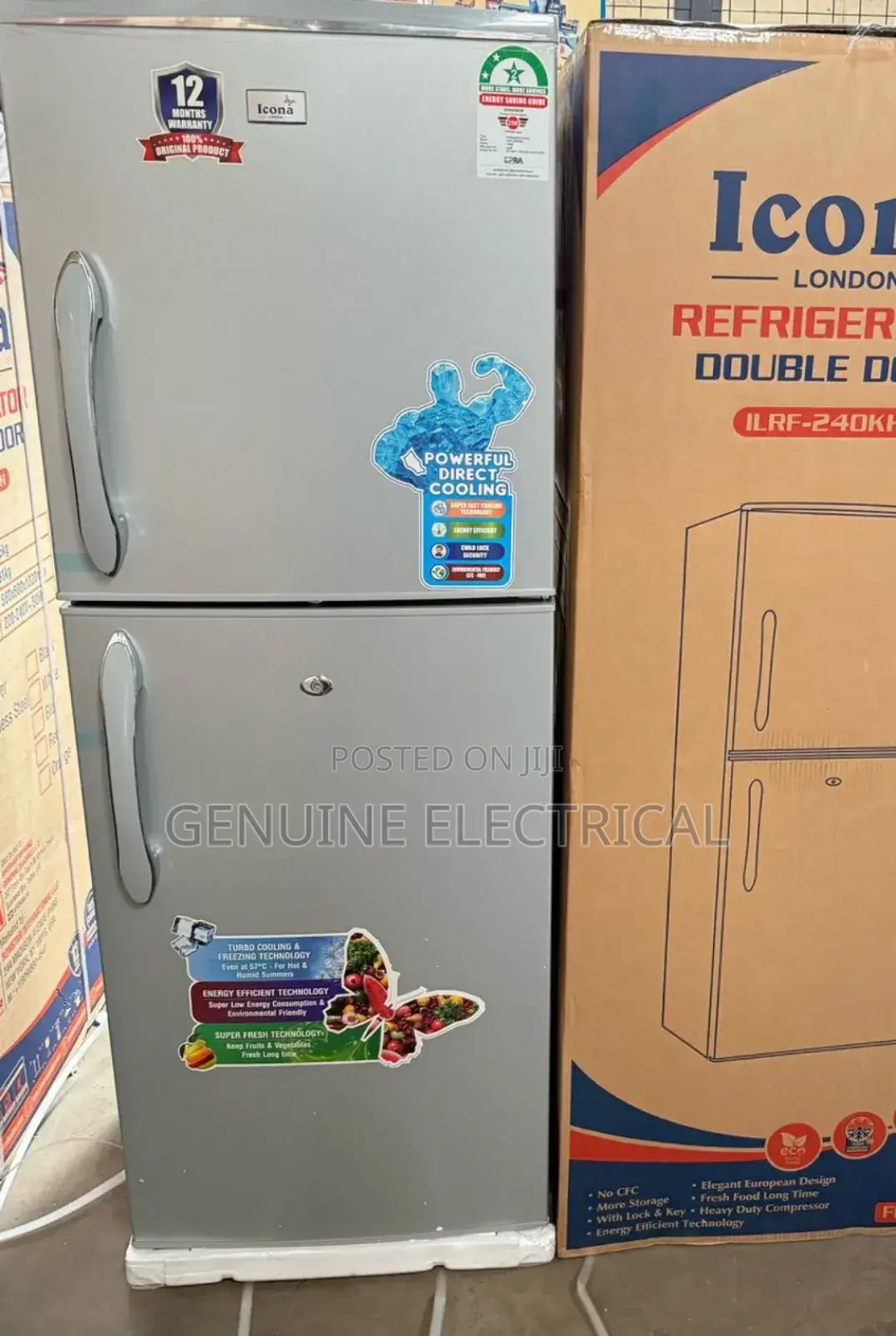 Icona 225 Litres Double Door Refrigerator + Handle IC