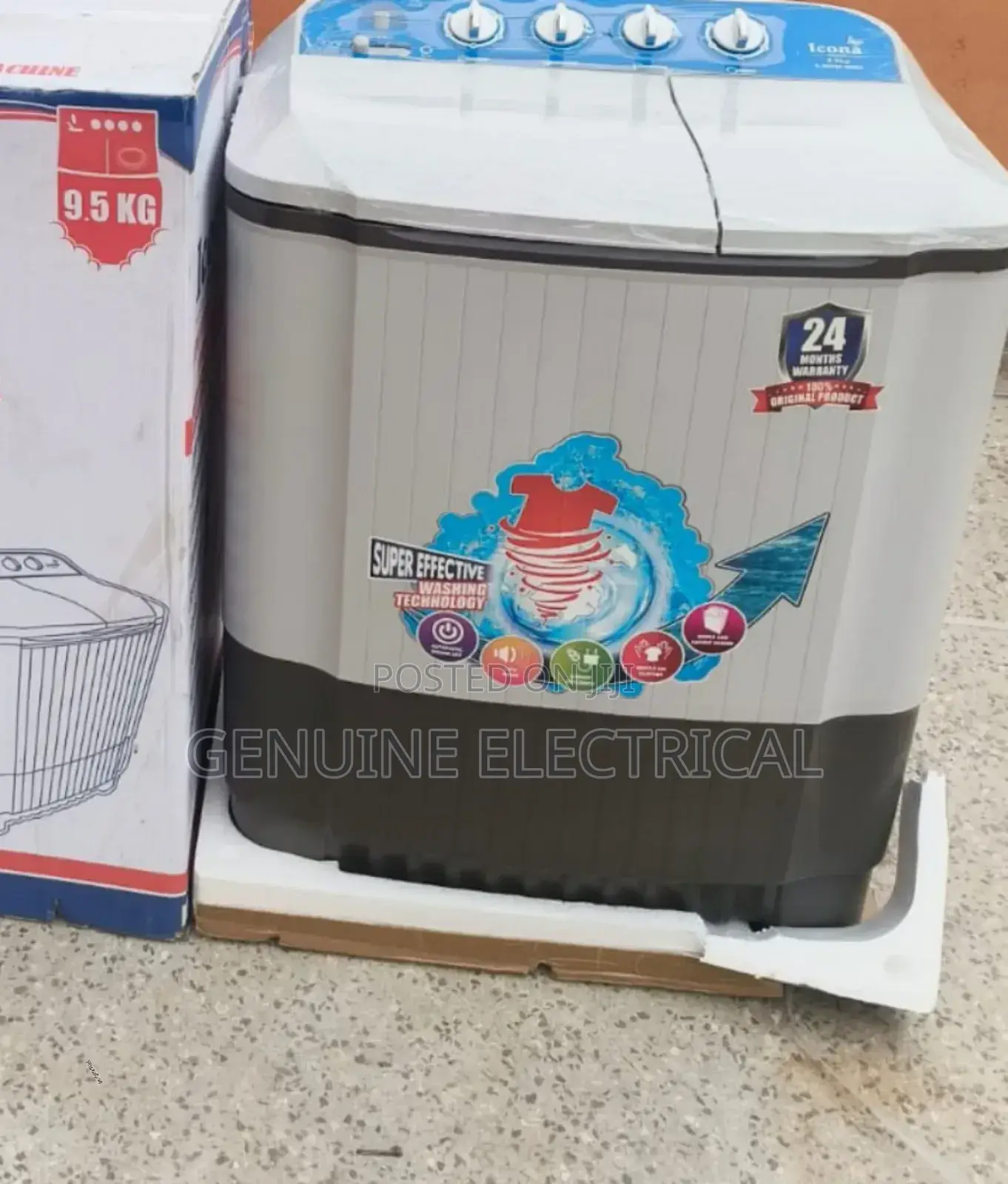 Icona 9.5kgs Twin Tub Washing Machine ICW