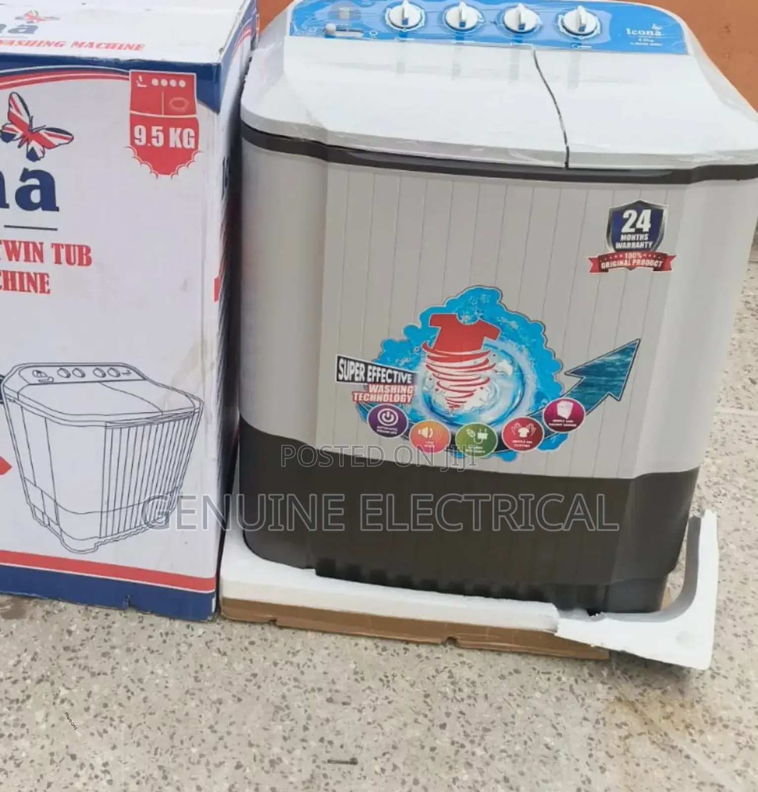 Icona 9.5kgs Twin Washing Machine ICW