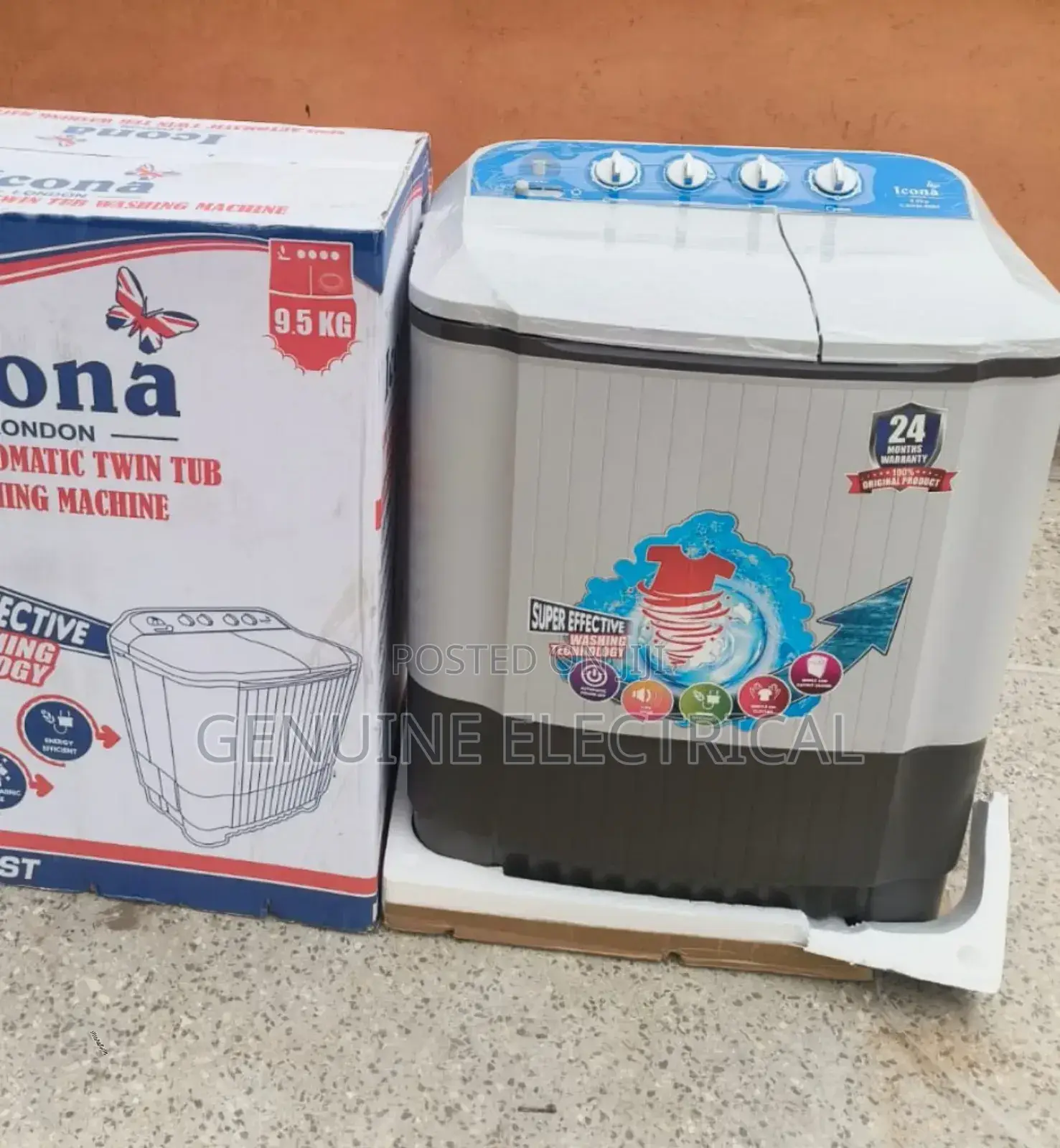 Icona 9.5kgs Tub Washing Machine ICW