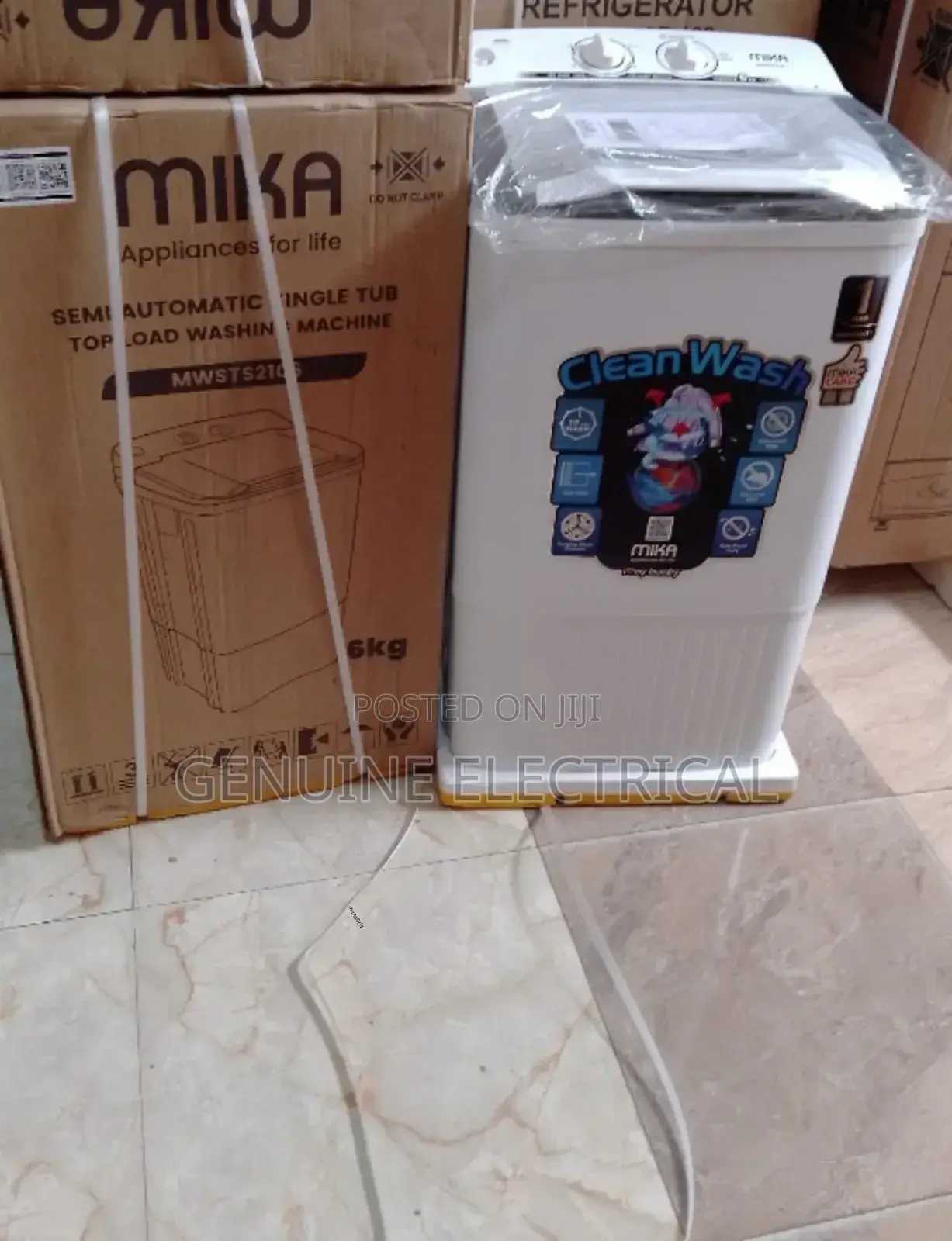 Mika Semi Automatic 6kg Top Load Washing Machine M6wm White