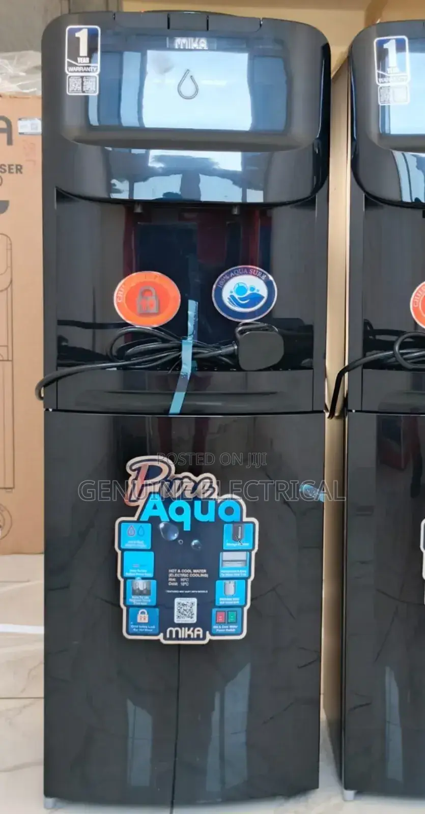 Black Mika Free Standing Hot Cold Water Dispenser MDM