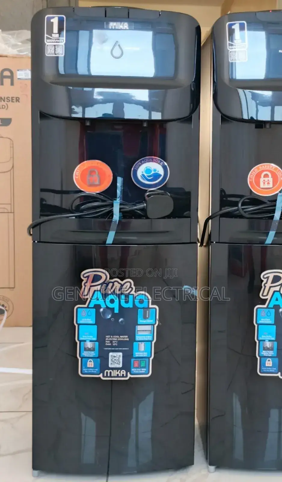 Black Mika Free Standing Hot and Cold Dispenser MDM