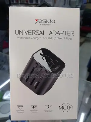 Yesido Mc09 Universal Worldwide Adapter Charger Black