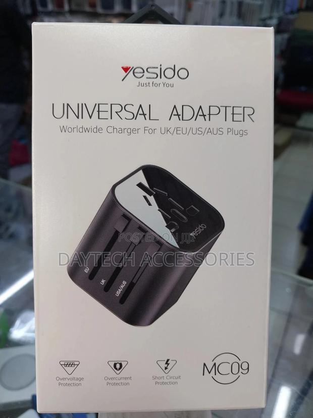 Yesido Mc09 Universal Worldwide Adapter Charger Black - thumbnail 2