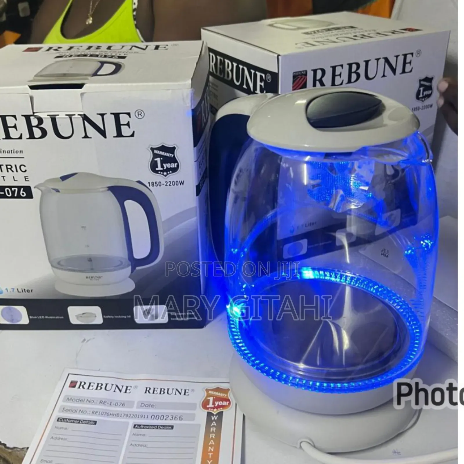 1.7L Rebune Glass Kettle at 1999