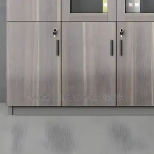 Cabinets:3-Door Industrial-Style Wooden Filing Cabinet