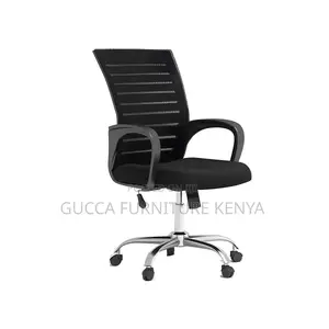 Office Chairs:Black Mesh Conference Microfiber Office Chair