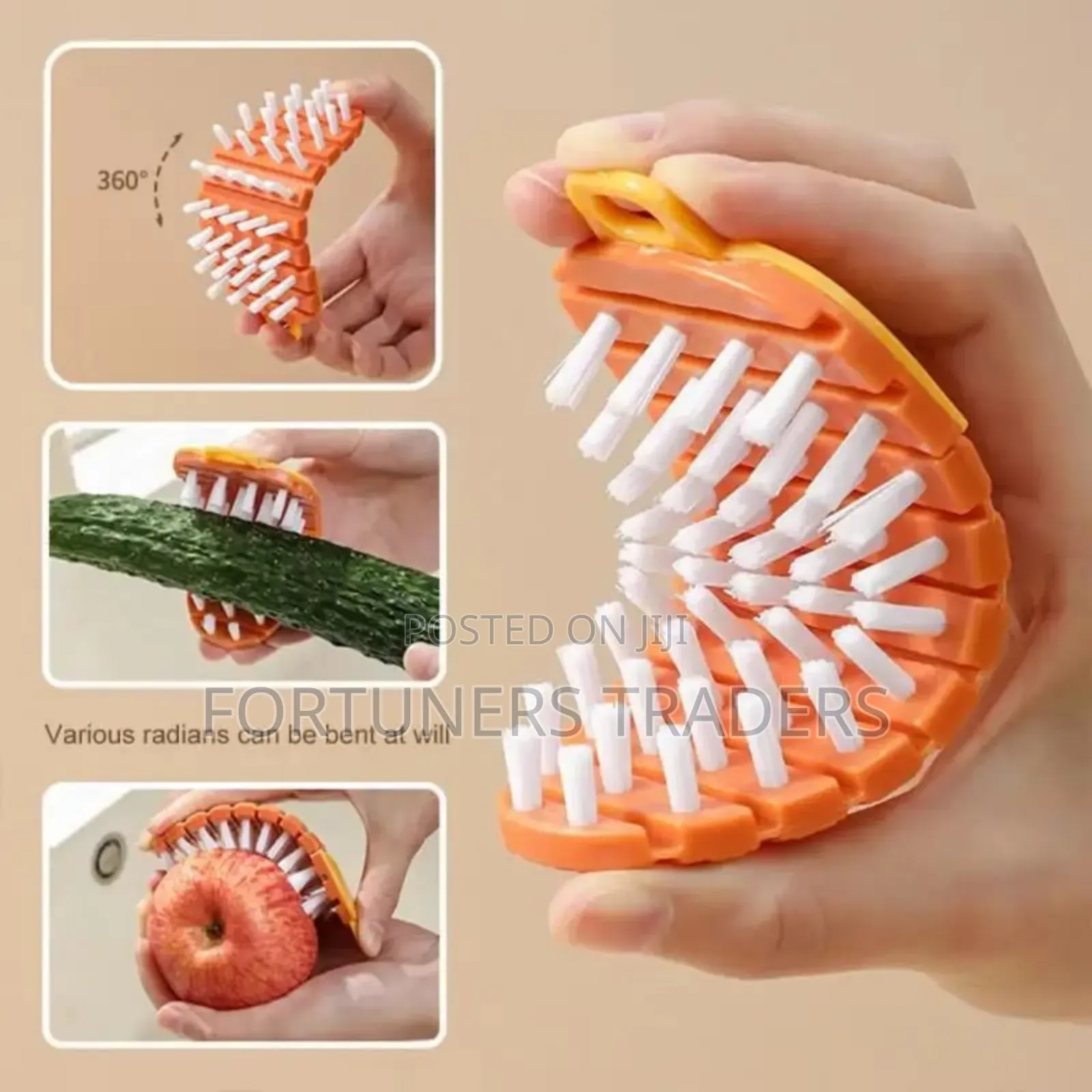 Flexible Vegetable Cleaning Brush White, Grey Only