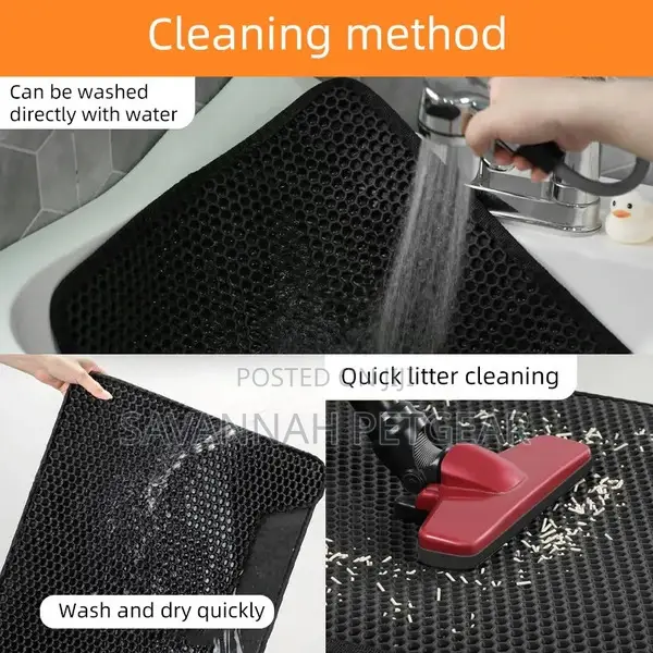 Odor-Free and Non-Toxic Kitty Litter Box Mats Trapping Pad