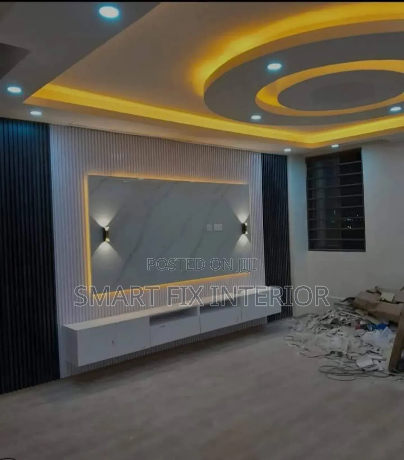 TV Stand/Fireplace/Fluted Panels/Marble Sheets Installation