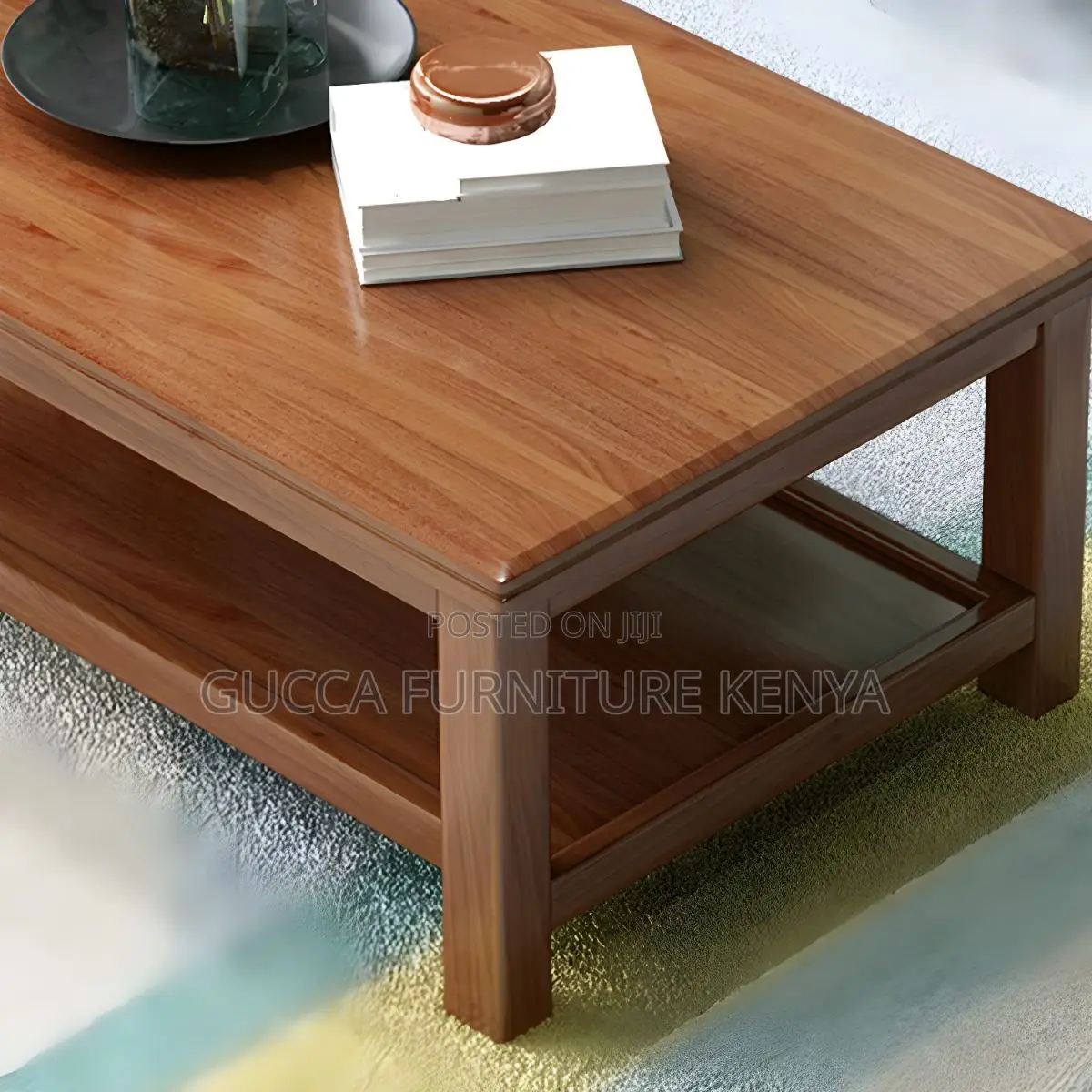 Coffee Tables:4-Legged Mahogany Wood 120cm Coffee Table