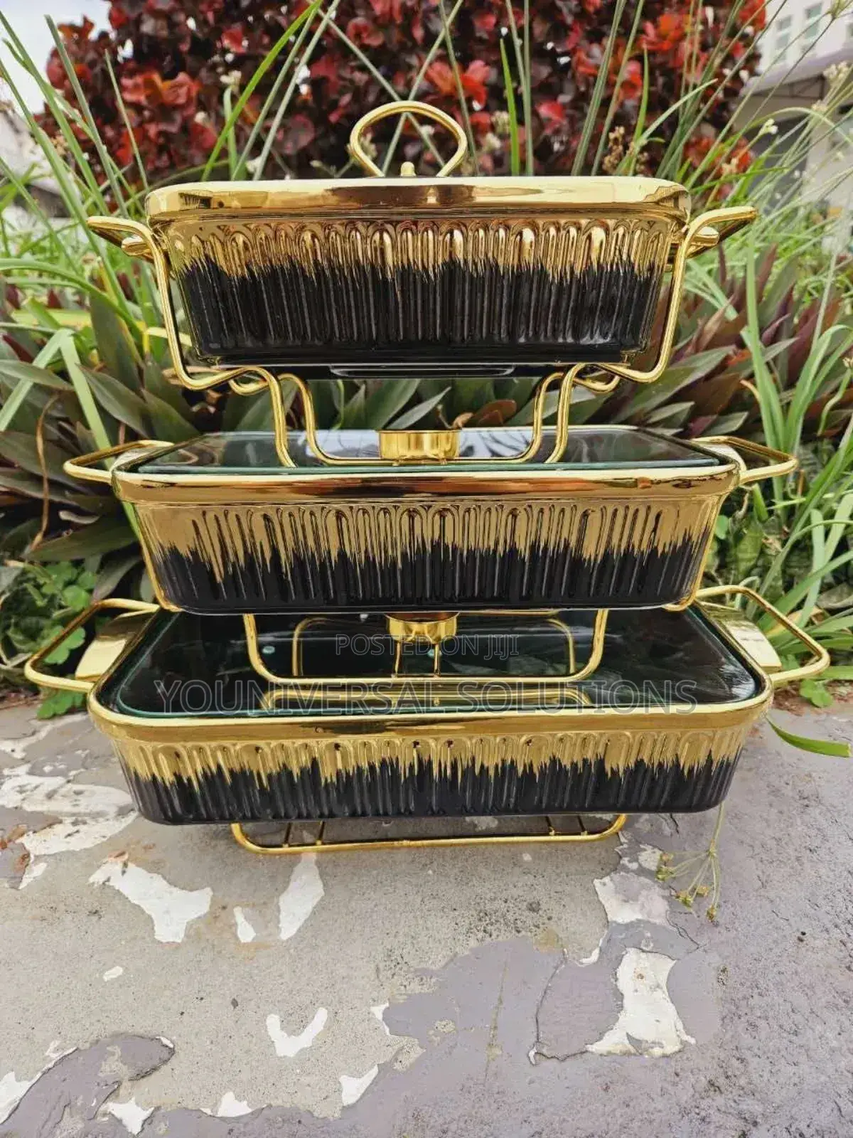 *Set of 3 Ceramic Chaffing Dishes