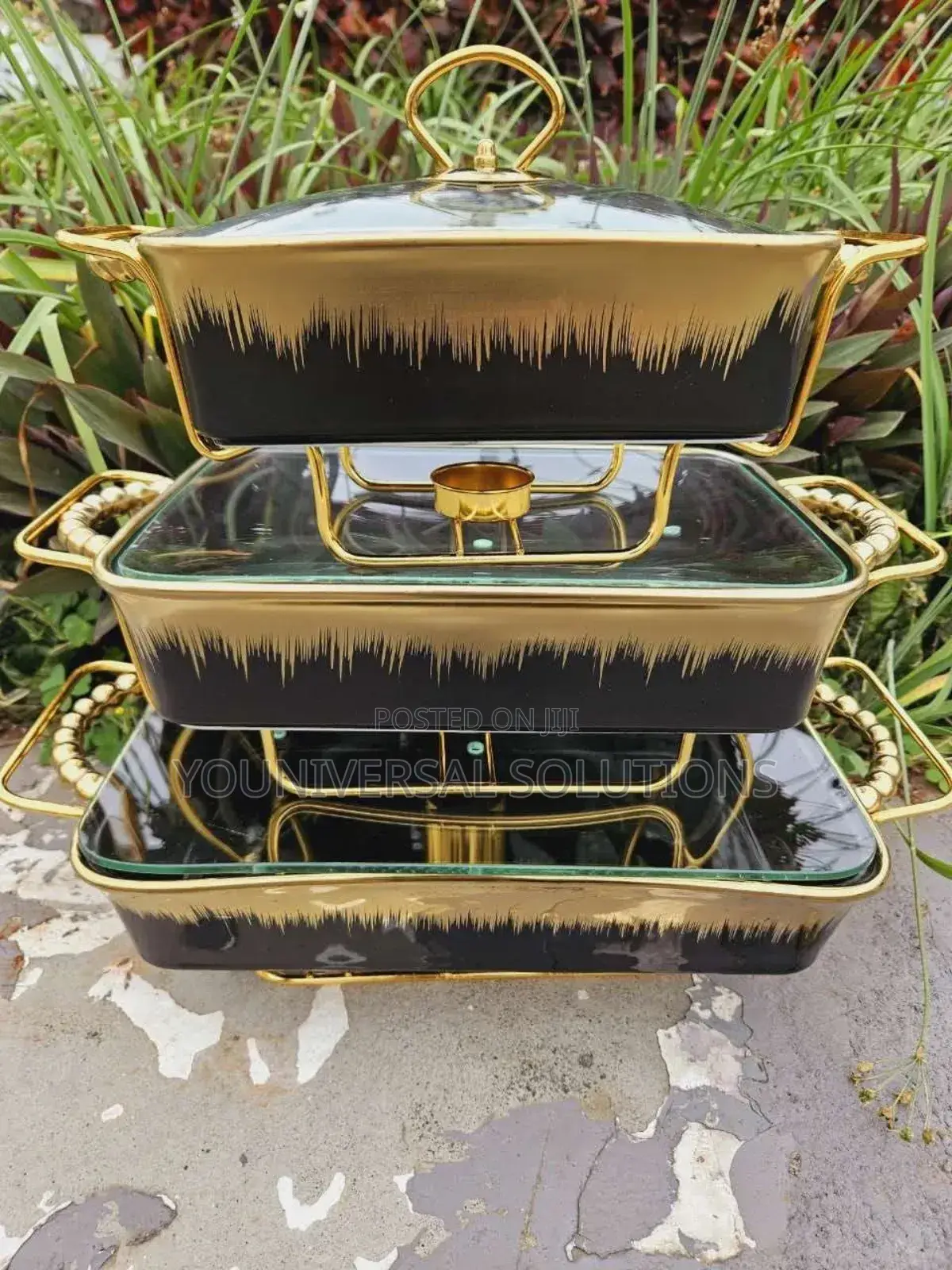 *Set of 3 Ceramic Chaffing Dishes