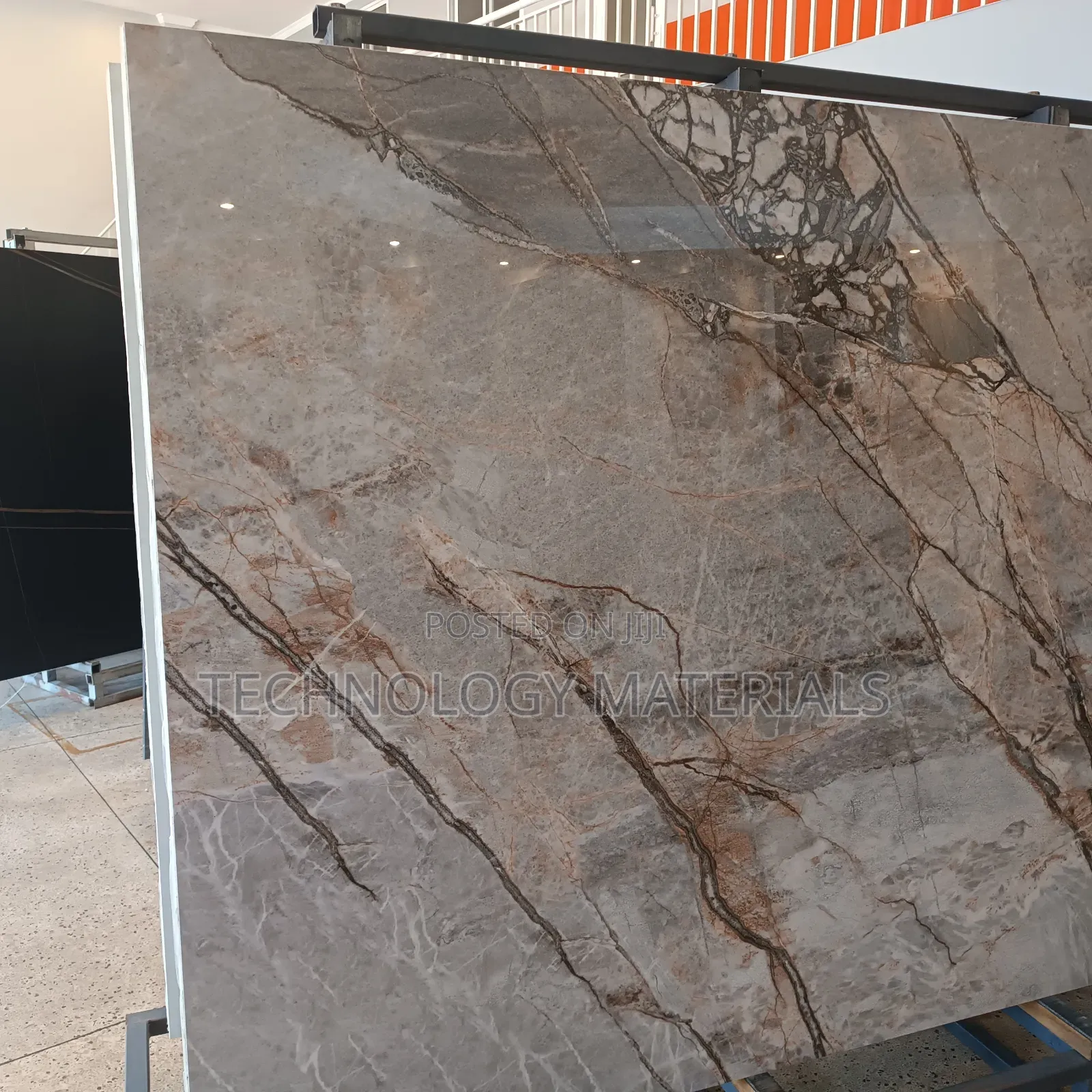 Glossy Chocolate Beton Island Sintered Stone