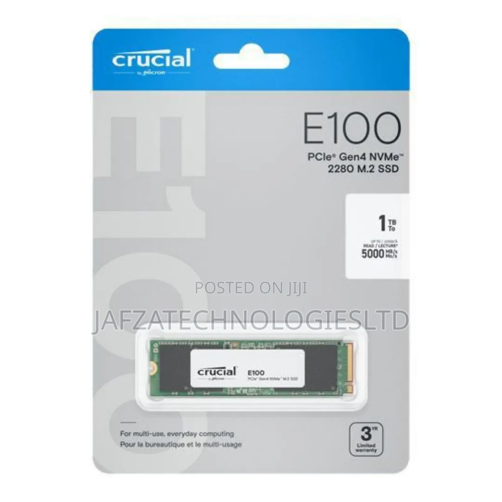 Crucial E100 Pcle Gen4 Nvme 2280 M.2 SSD- 1TB
