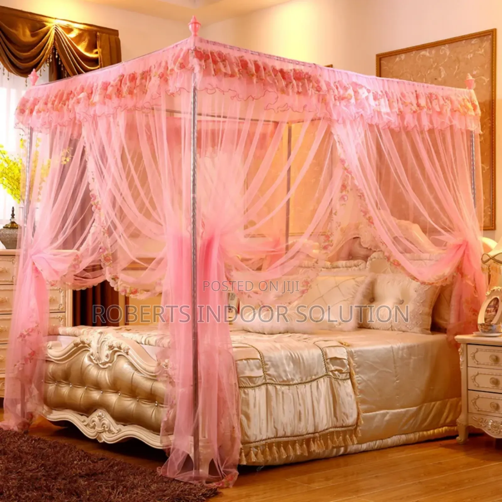 Rectangular Pink Metal Rods Net