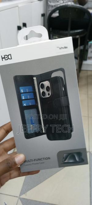 iPhone 14 Pro Max Flip Multi-Function Leather Case-Blue - thumbnail 2