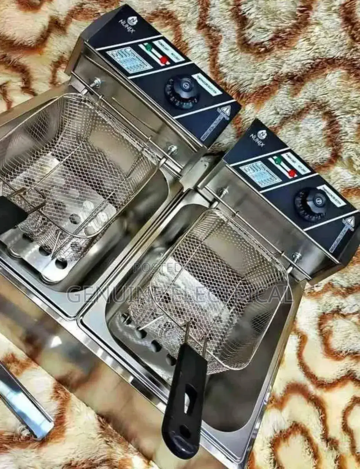 Nunix Double Tank 6+6lt Chips Stainless Steel Deep Fryer