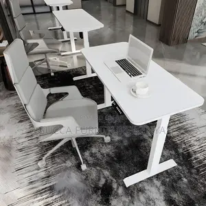Office Tables: Wood Top Office 140cm Standing Desk Converter