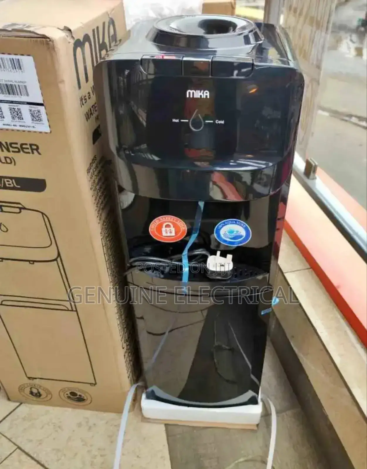 Black Mika Free Standing Hot and Cold Water Dispenser 2taps