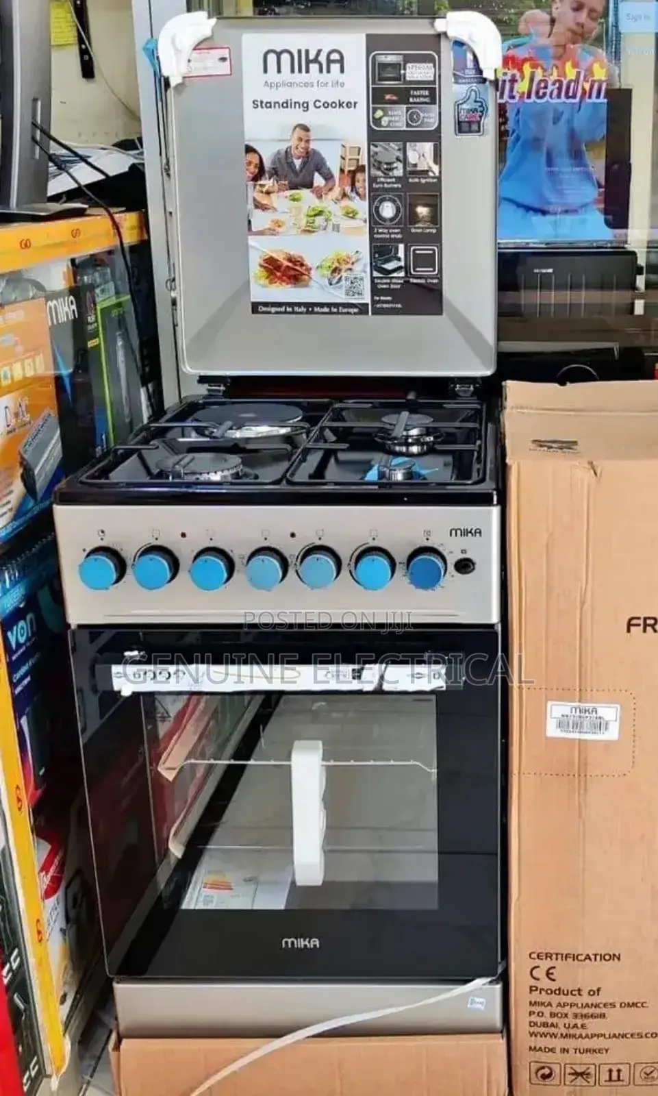 Mika 50*60 3G+1E Standing Cooker Electric Oven{Silver}