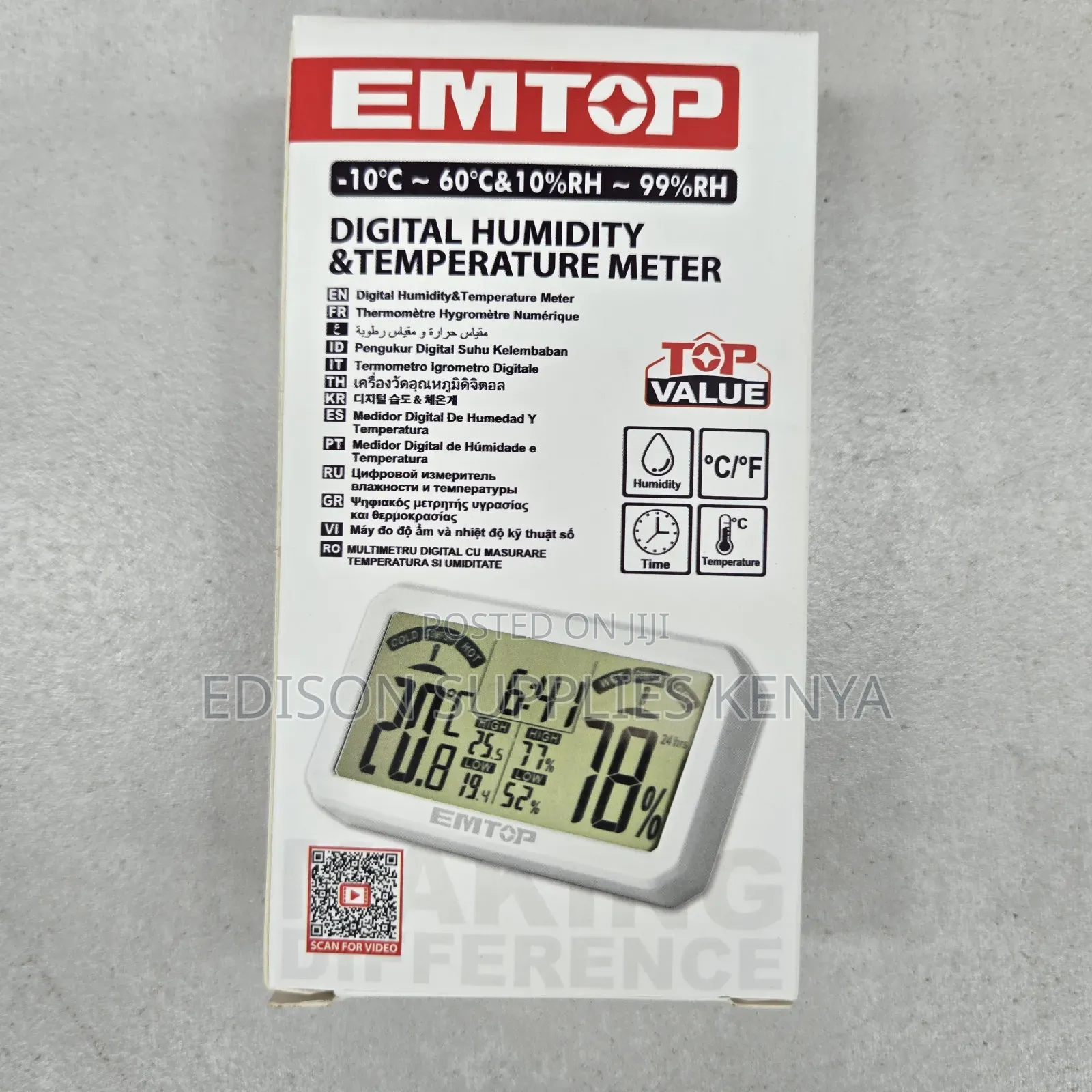 Emtop Digital Humidity Meter Temperature Sensor Moisture Hygrometer