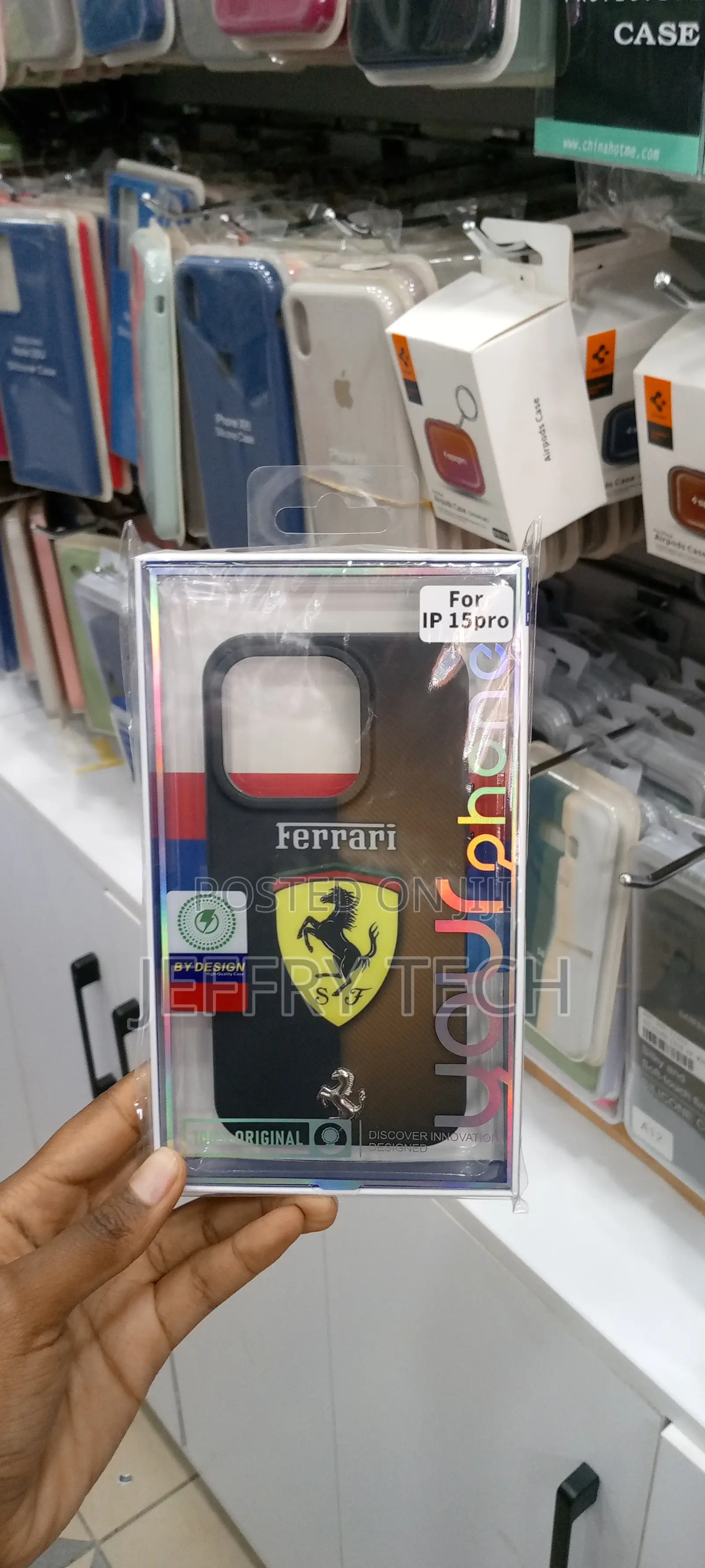 FERRARI LOGO iPhone 15 Pro Durable Luxury Case Cover