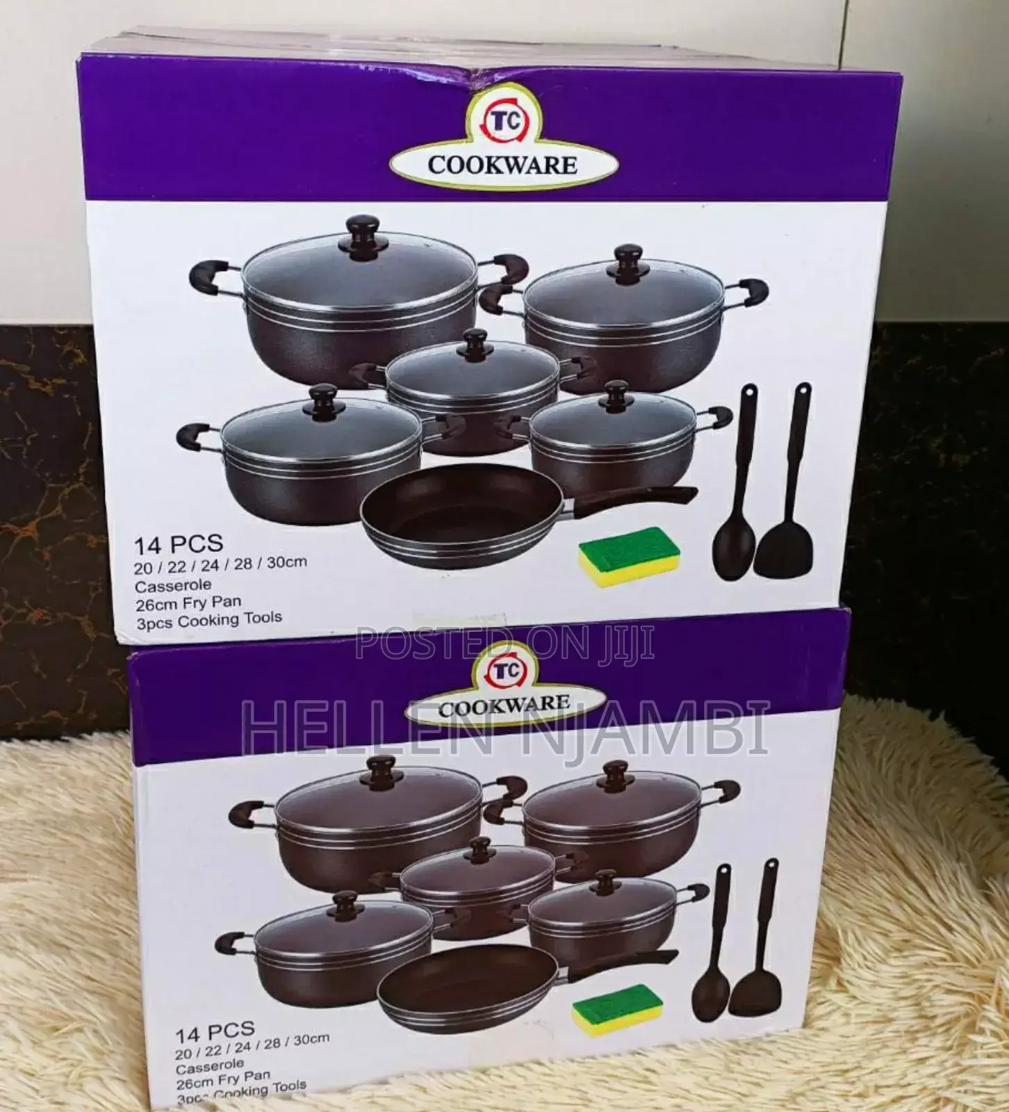 TC 14pieces Non Stick Black Coated Set