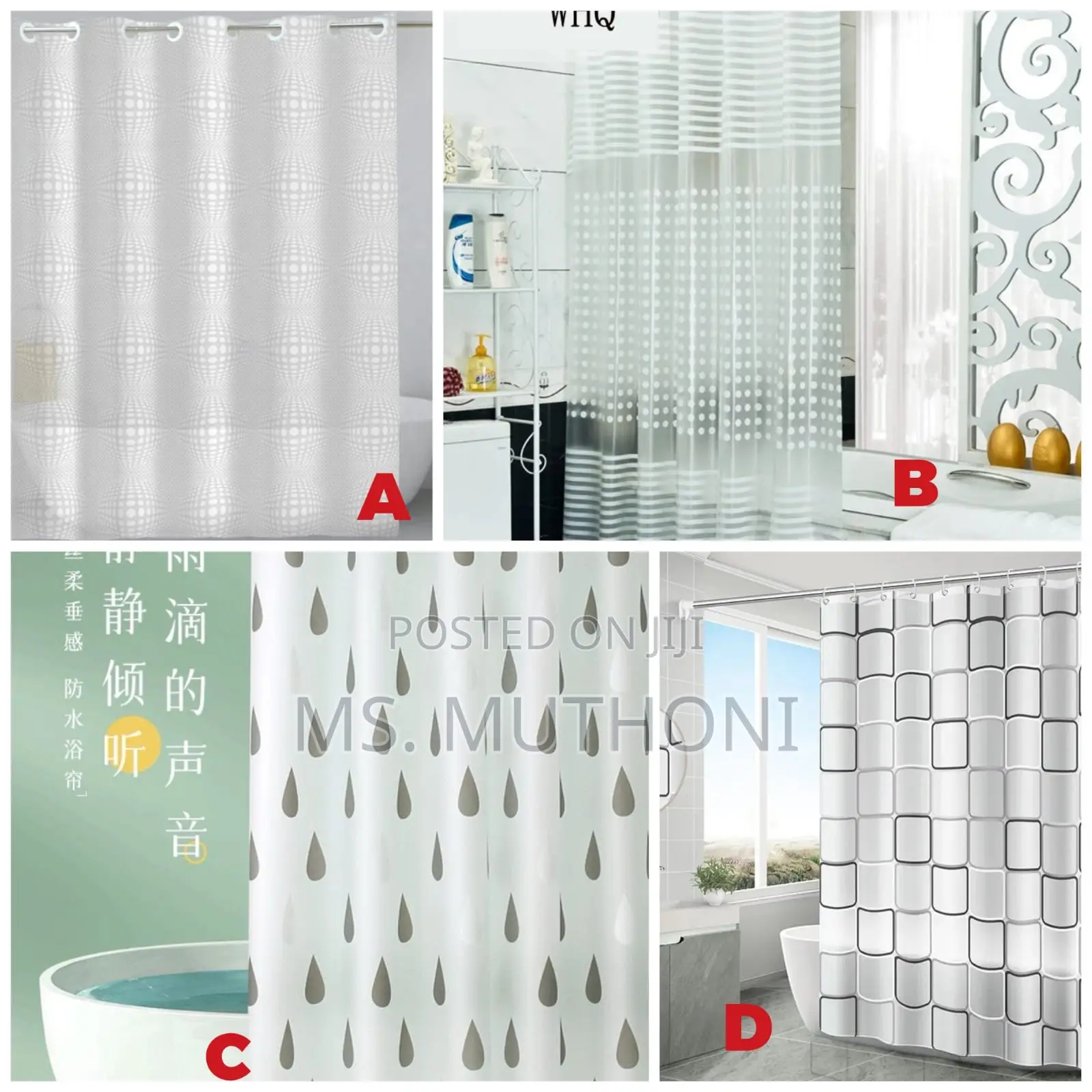 Waterproof 180*200cms Shower Curtain