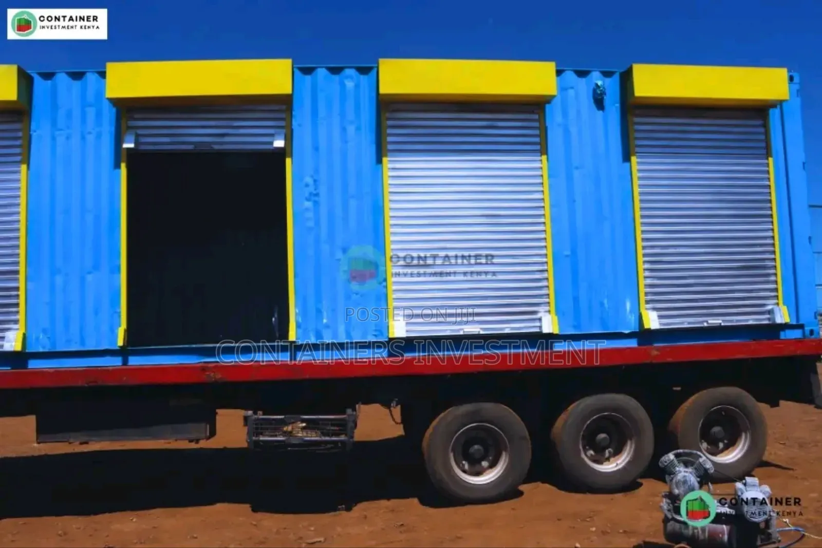 40ft Container Stalls for Sale- Blue, Silver Yellow Combo.