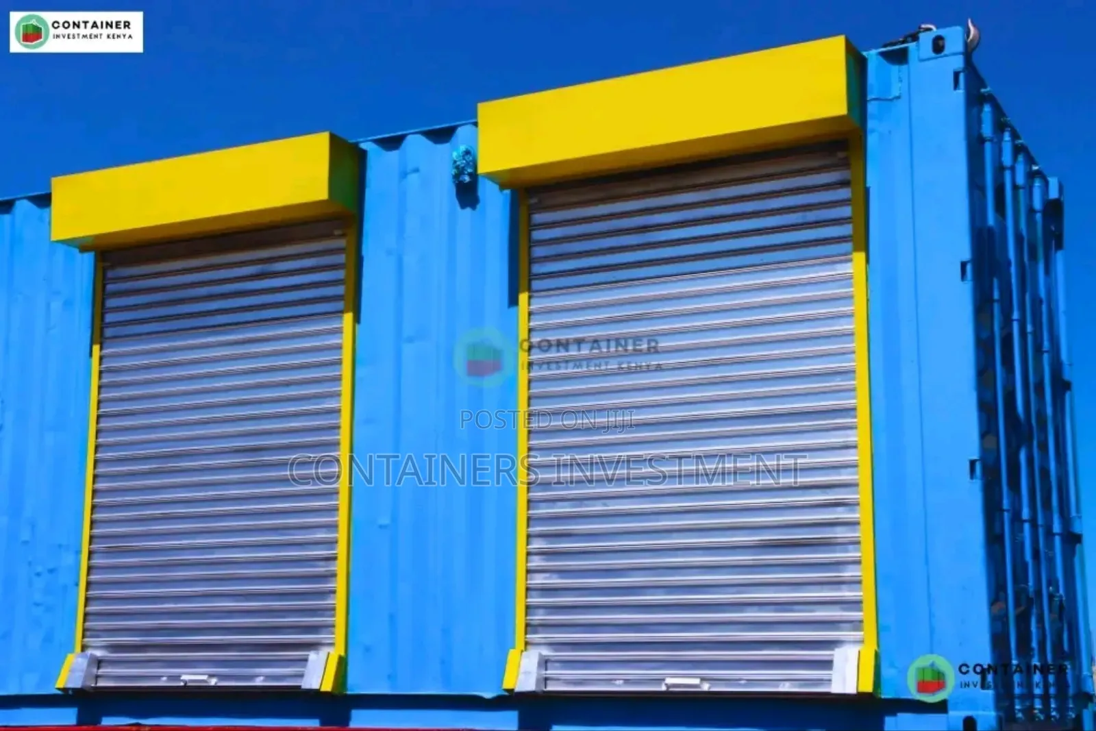 40ft Container Stalls for Sale- Blue, Silver Yellow Combo.