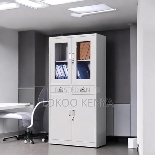 Office Cabinet: Two Doors ,Two Lockable Center Drawers - main view