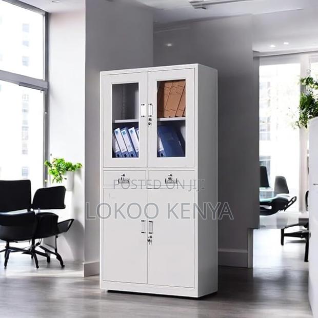 Office Cabinet: Two Doors ,Two Lockable Center Drawers - thumbnail 2