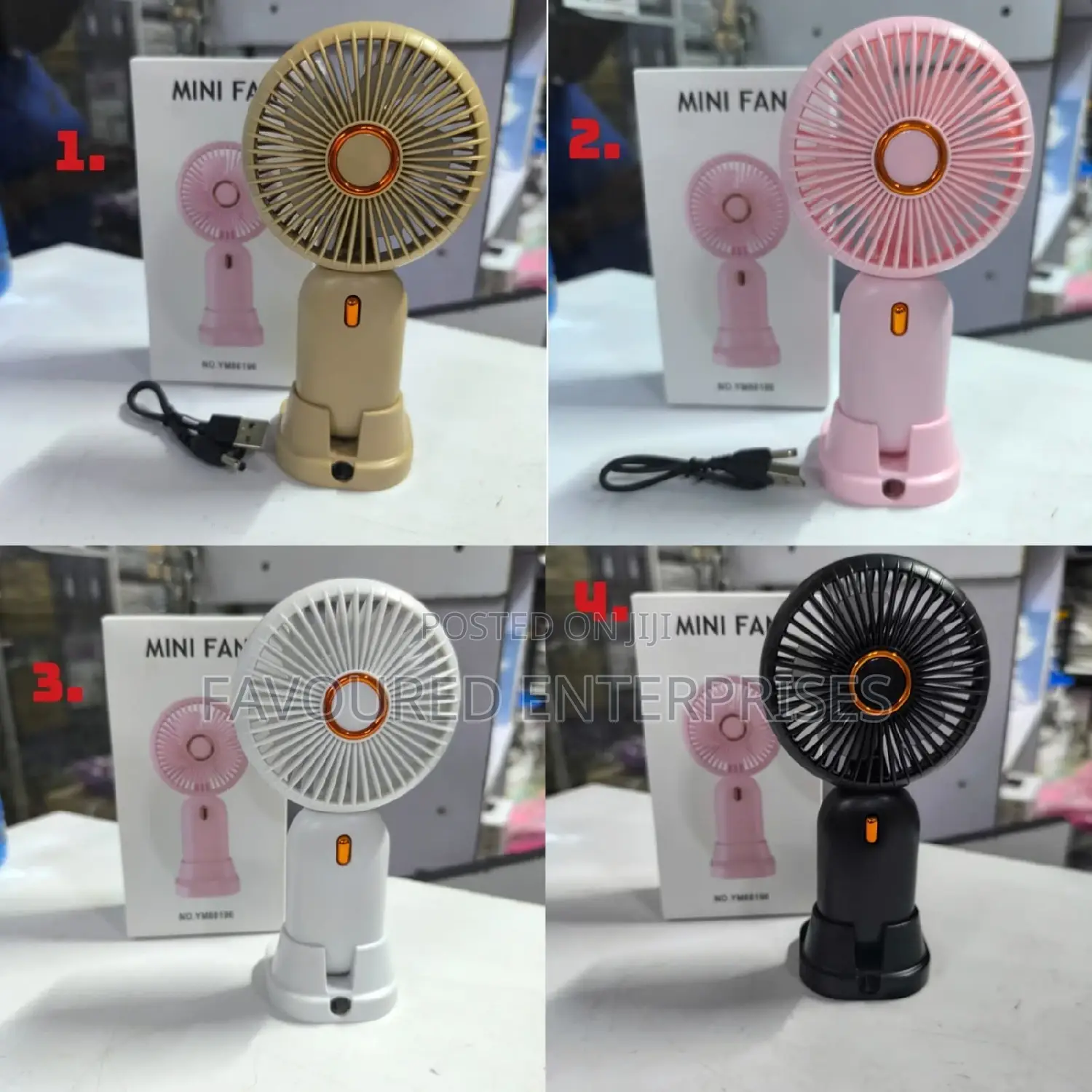 Portable Fan Pink,Purple,White,Blue