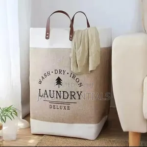 Canvas Fabric Laundry Basket