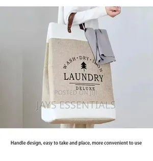 Canvas Fabric Laundry Basket