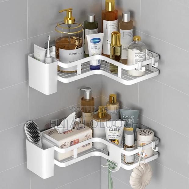 2 PCS Bathroom Shower Caddy With Toothbrush Holder