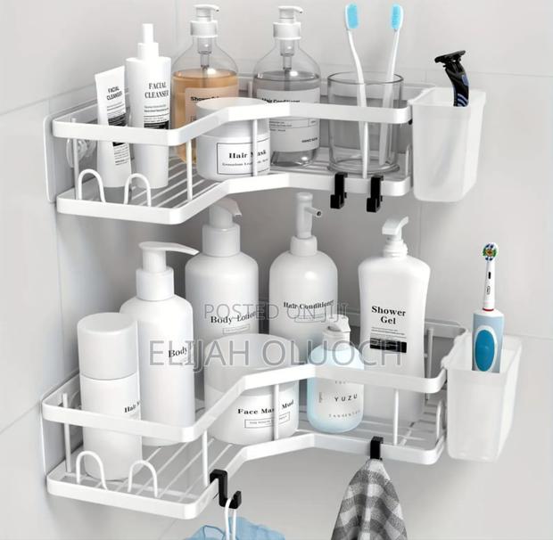 2 PCS Bathroom Shower Caddy With Toothbrush Holder - thumbnail 2